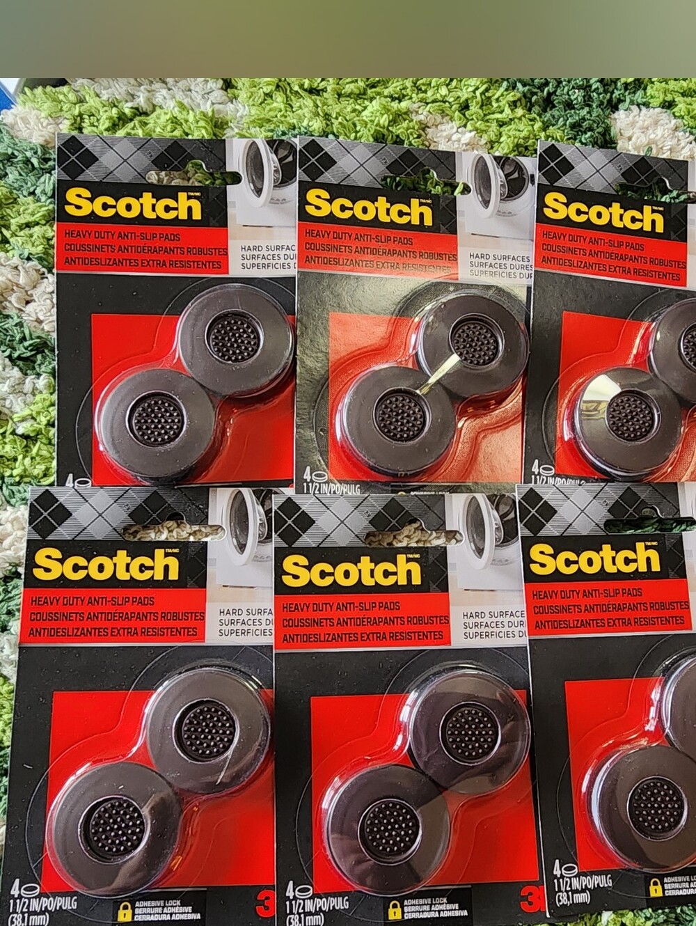 Scotch Brown Heavy Duty Anti-slip Pads 1.5" Hard Surfaces Lot Of 24